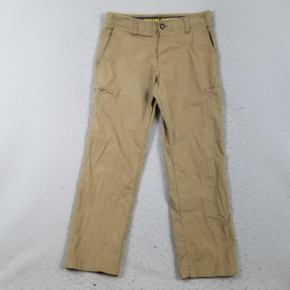 Lee Pants Mens 32x30 Beige Extreme Comfort Khakis Stretch Casual Zip Pocket